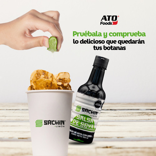Salsa De Soya Con Limon Sachin Ato Pack 2 Pzas Con 190ml C/u