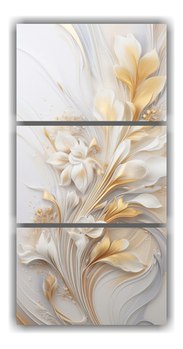 60x120cm Set 3 Lienzos Imagen Para Cuarto Whirling Abstract 
