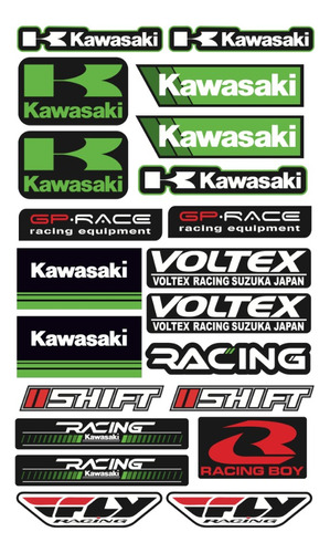 Set Stickers P/ Motos Kawasaki Personaliza Moto Y Equipo 09