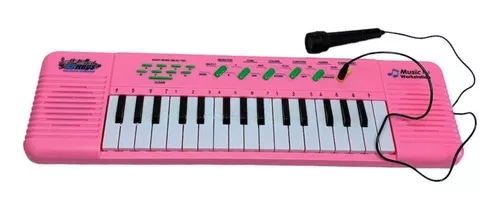 Piano de Teclado para Crianças, Rosa Multifuncional 22 Músicas