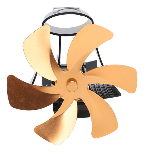 Ventilador Dorado Para Chimenea, 6 Aspas, Magnético, Montaje