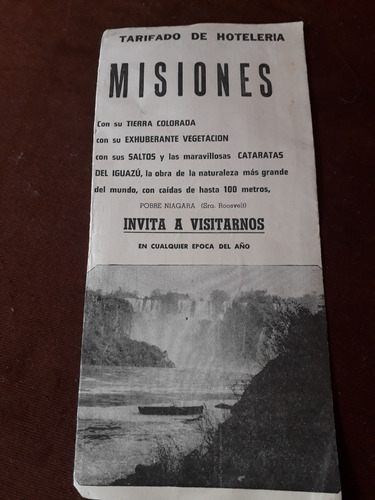 Folleto Turistico Antiguo Misiones 