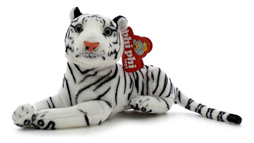 Peluche Tigre Blanco Echado 32cm - Orig. Phi Phi Toys