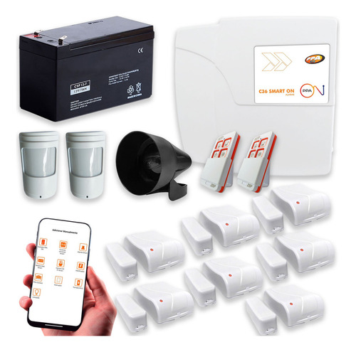 Kit Alarme Sem Fio Wifi Monitoramento Funciona Sem Energia