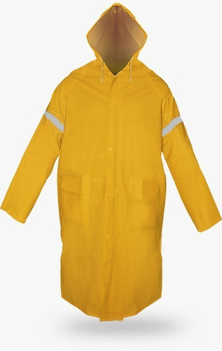 Impermeable Gabardina Larga Con Reflejante