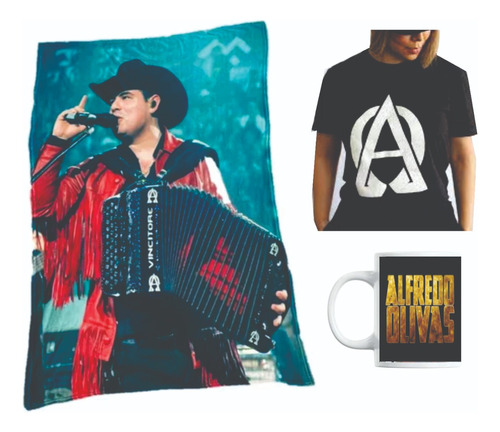 Frazada Viajera Playera Y Taza De Alfredo Olivas