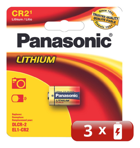 Pilas Cr2 Panasonic, 3 Piezas