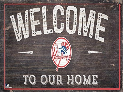 Señales - Fan Creations Yankees 12  X 6  Distressed Welcome 