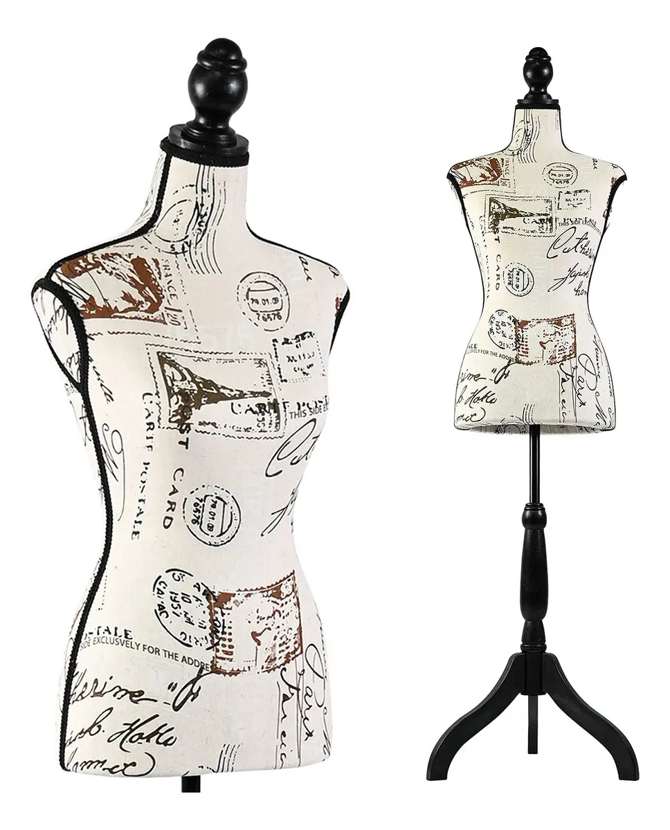 Maniquí Femenino Torso de Espuma con Base Trípode de Madera Ajustable de 132 a 163 cm SereneLife, Ideal Costura, Sastrería, Exhibición de Ropa y Joyería, Diseño Ligero y Resistente