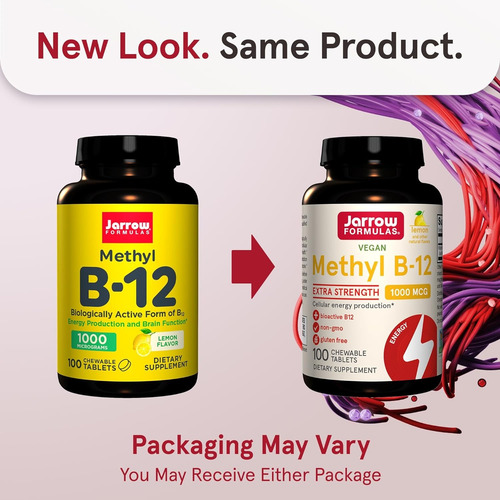 Jarrow Vitamina B12 1000 Mcg Con 100 Tabletas Masticables