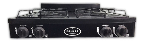 Parrilla Gas De Mesa 4 Quemadores Delher Retro Estilo