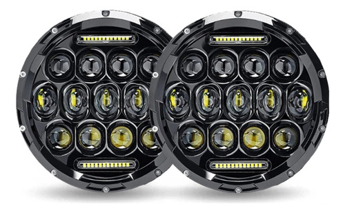 Par Faros Led Redondo 7 Pulgadas Lupas Y Direccional