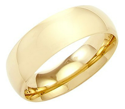 Anillo Boda Oro Amarillo 14k Liso 8mm - Talla 7