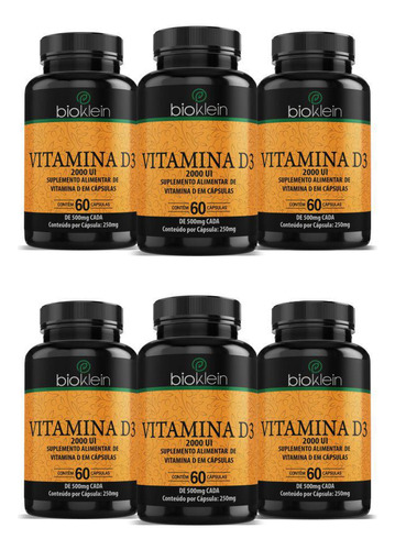 Vitamina D3 2000 Ui 6x 60 Capsulas Bioklein