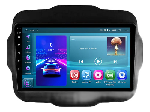 Multimidia Renegade 15/23 9p Android Carplay 2/32gb Voz