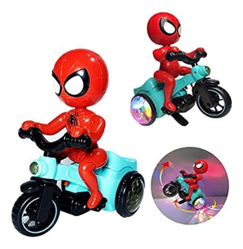 Triciclo De Acrobacias Spiderman 360 Grados Con Luz 