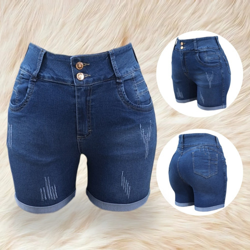 Short Mujer Mezclilla Bermuda Talla Extra Jeans Mariana