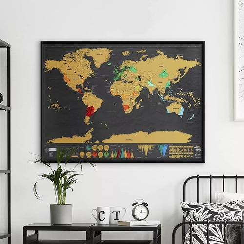 Mapamundi Grande Rascable Mapa De Mundo Para Raspar Viajeros
