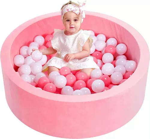 Piscina de pelotas para bebés con 200 bolas, hoyos de bolas de espuma suave  para niños pequeños y bebés, 36 x 12 pulgadas, de terciopelo para niños