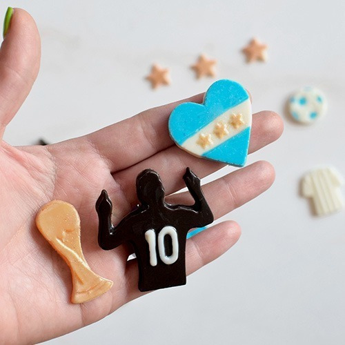 Imagen 4 de 4 de Set De 2 Moldes Placas Candy Campeón Mundial Arg Parpen Prya