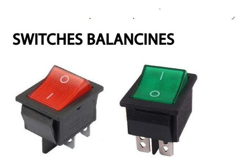 Switches Balancines Rwb-verde 2 Polos On-off 16a/250vac  