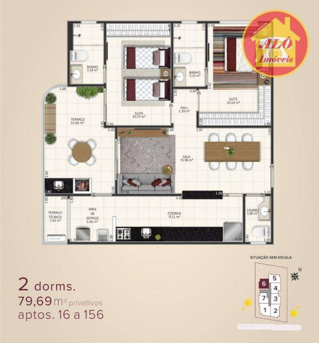 Imagem 30 de 30 de Apartamento À Venda, 80 M² Por R$ 340.000,00 - Aviação - Praia Grande/sp - Ap6851