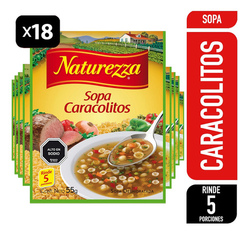 Pack 18 Sopas Naturezza Caseras 55g - Elige Tu Sabor