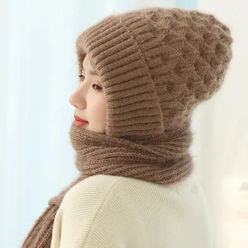 Bufanda Y Gorro De Felpa Tejidos Uno En Todo For Mujer, Cál