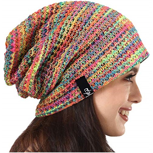 Gorro Holgado De Punto Para Mujer Con Diseño De Calavera