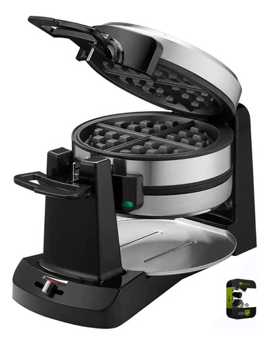 Cuisinart Waf-f40 - Máquina De Gofres Belga De Doble Vuelt. Color Negro