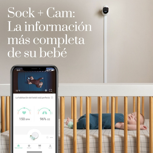 Imagen 3 de 9 de Owlet Monitor Duo: Smart Sock 3 + Cam Hd - Media Bebe