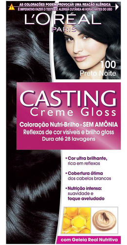 Tintura Loréal Casting Gloss 100 Preto Noite
