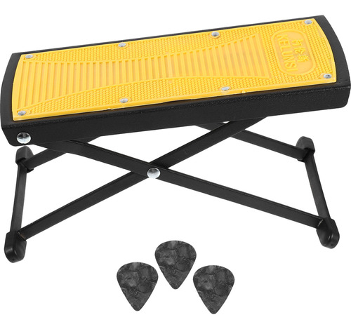 L Pedal De Rendimiento De Metal Yellow Guitar Footstool