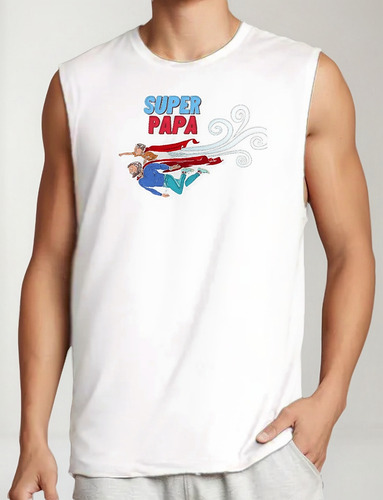 Playera Tank De Padre 32 Super Papa Camiseta Cl Sica