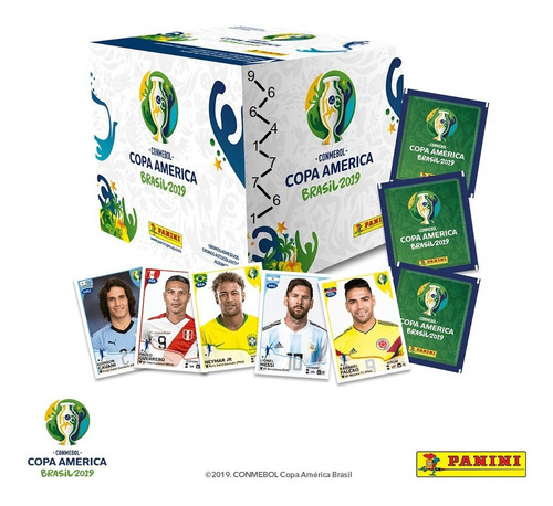 Imagen 4 de 5 de Panini Copa America Brasil 2019 Paquete 50 Sobres