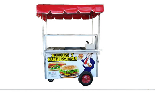 Carrito Para Hot Dogs De Acero Inox Y Galvanizado 1.45 Mts