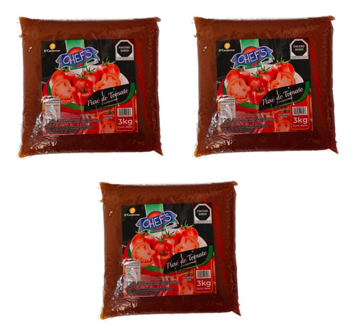 Pure De Tomate Condimentado 9kg En Bolsa Chefs Gourmet