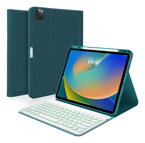 Funda Con Teclado Blutlotus Para iPad Pro 12.9 2022 Verde
