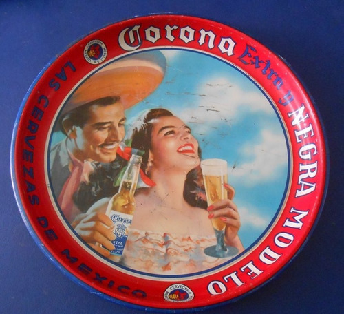 Rara Charola Cerveza Modelo Corona Extra Y Victoria 50s | Envío gratis