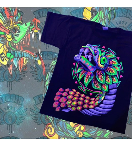 Playera Camiseta Mexicana Quetzalcoatl  Patria Grito Neon