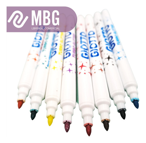 Imagen 4 de 6 de Marcadores Giotto Turbo Glitter X 8 Unidades