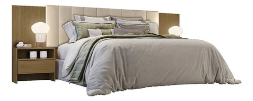 Cabeceira De Cama Box/queem Ajustável 240,5 À 260,5 2mesinha Cor Cumarú