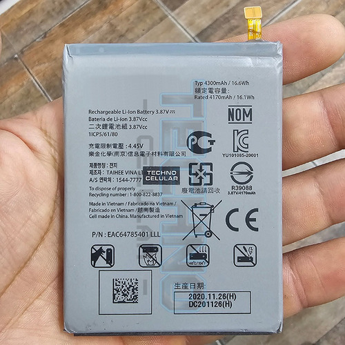 Bata Para Lg Velvet 5g G900 Bl-t47 4300mah - 100% Original