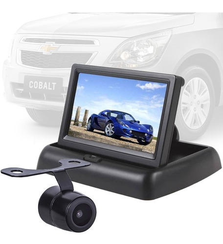 Camera Dianteira + Monitor Tela Retrátil Para Cobalt