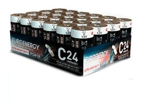 Caja Pilas Medianas Tipo C Euroenergy Zinc 2x12sh - 24unid