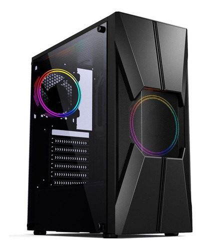 Gabinete Gamer Cgg17b Black Lateral Em Acrilico Cor Preto