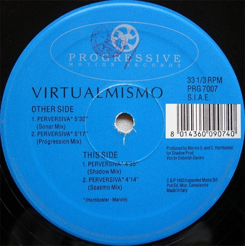 Virtualmismo Perversiva Vinilo 12' Maxi House Trance Prog