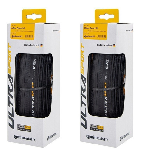 Par Pneu Continental Ultra Sport 3 700x25 Kevlar Preto Speed