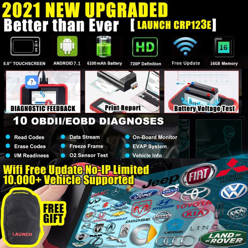 Imagen 7 de 8 de Escaner Automotriz Launch Creader Crp123e Motor Caja Abs G2