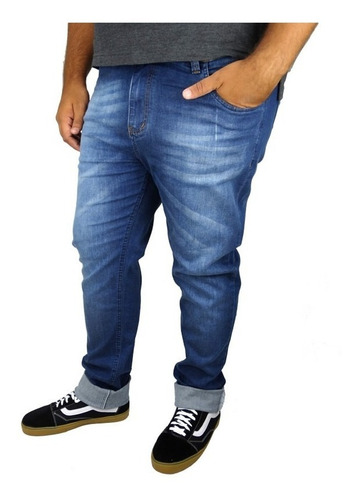 Calça Jeans Lycra Masculina Plus Size Tamanho Grande